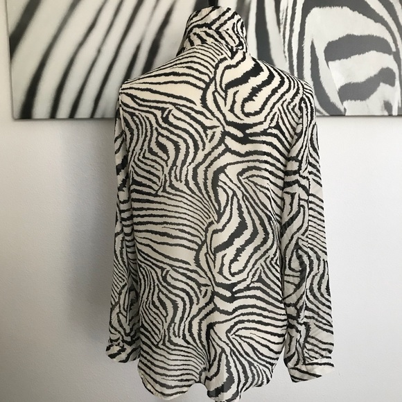 Tops 22 Or 15nwot Zebra Button Down Shirt Poshmark